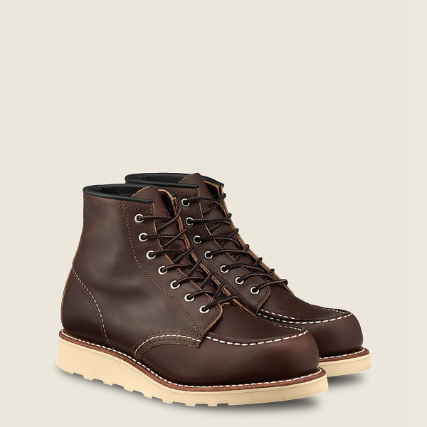 Bottes Red Wing Heritage - 6-Inch Classic Moc - Short Oro-Iginal Cuir - Marron Foncé - Femme 869ARKQ